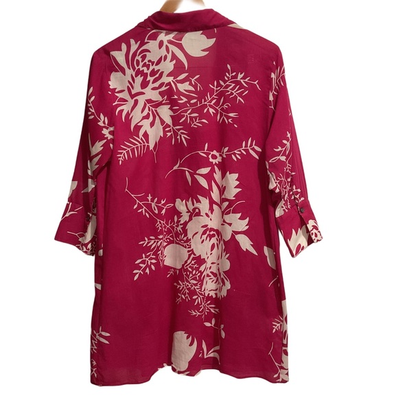 Soft Surroundings Pink Tunic Cover Up Floral Print - Picture 2 of 11